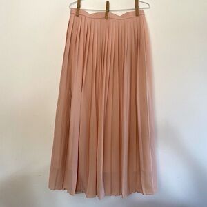Like New Pink Uniqlo Chiffon Pleated Long Skirt